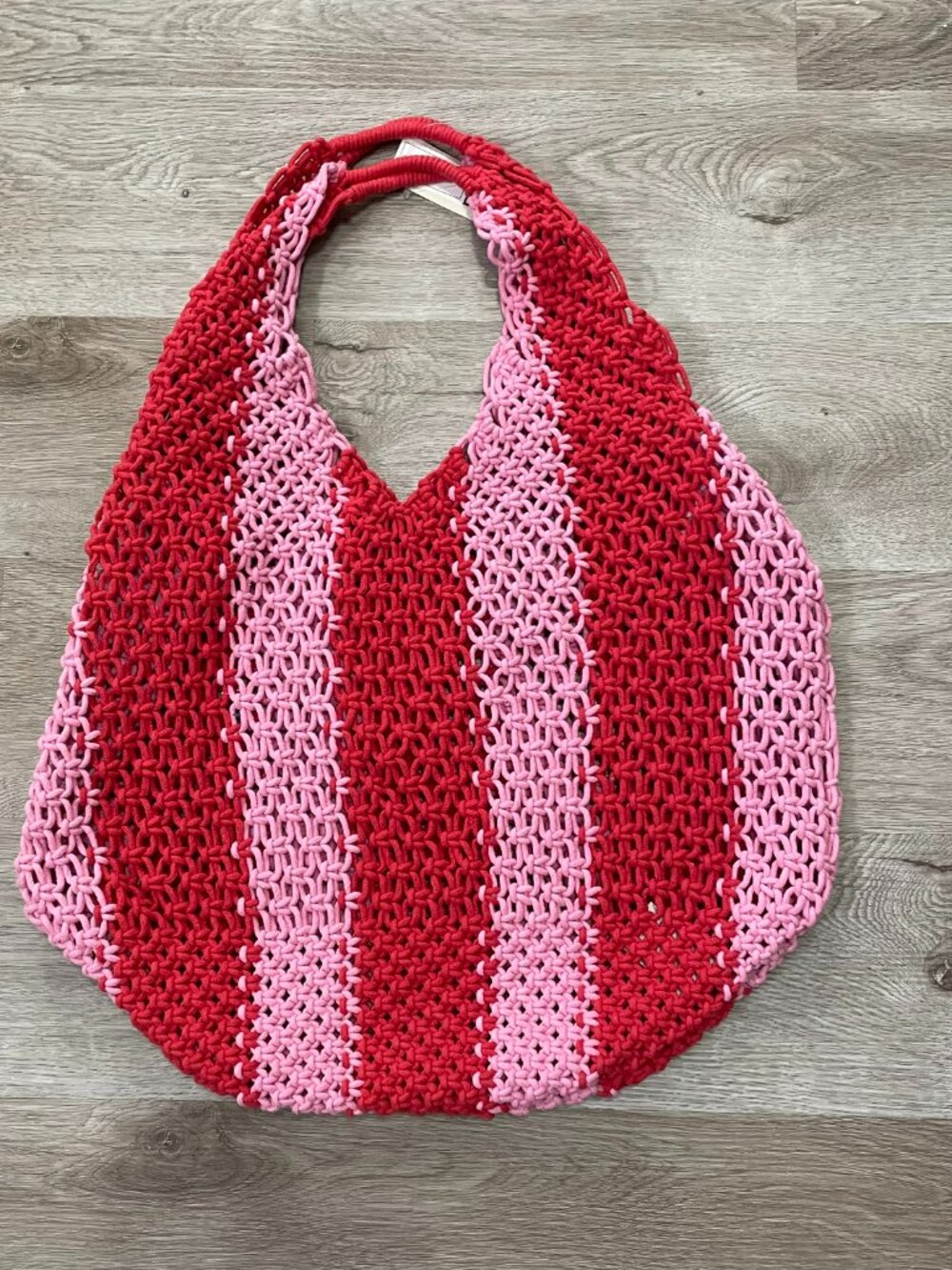 Red Pink Crochet Hobo Bag - Picture 10 of 11